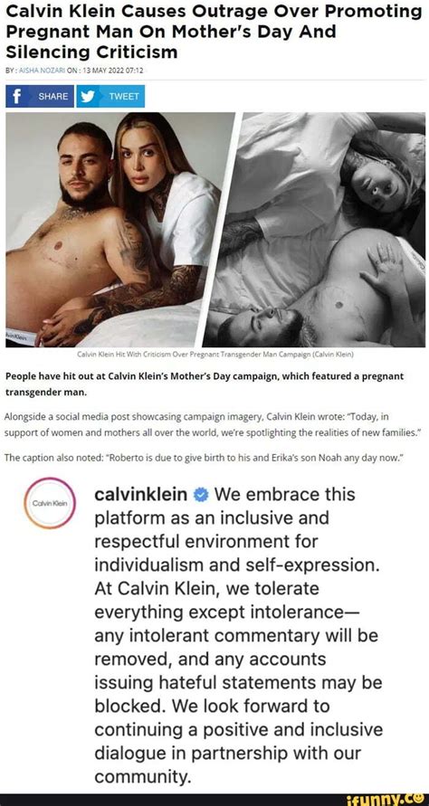 calvin klein pregnant man ad|calvin klein social media.